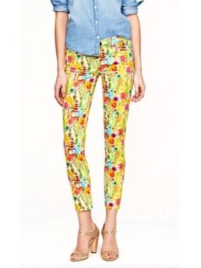 J Crew Toothpick Liberty Art Colorful Floral Print Ankle Jeans Size 26
